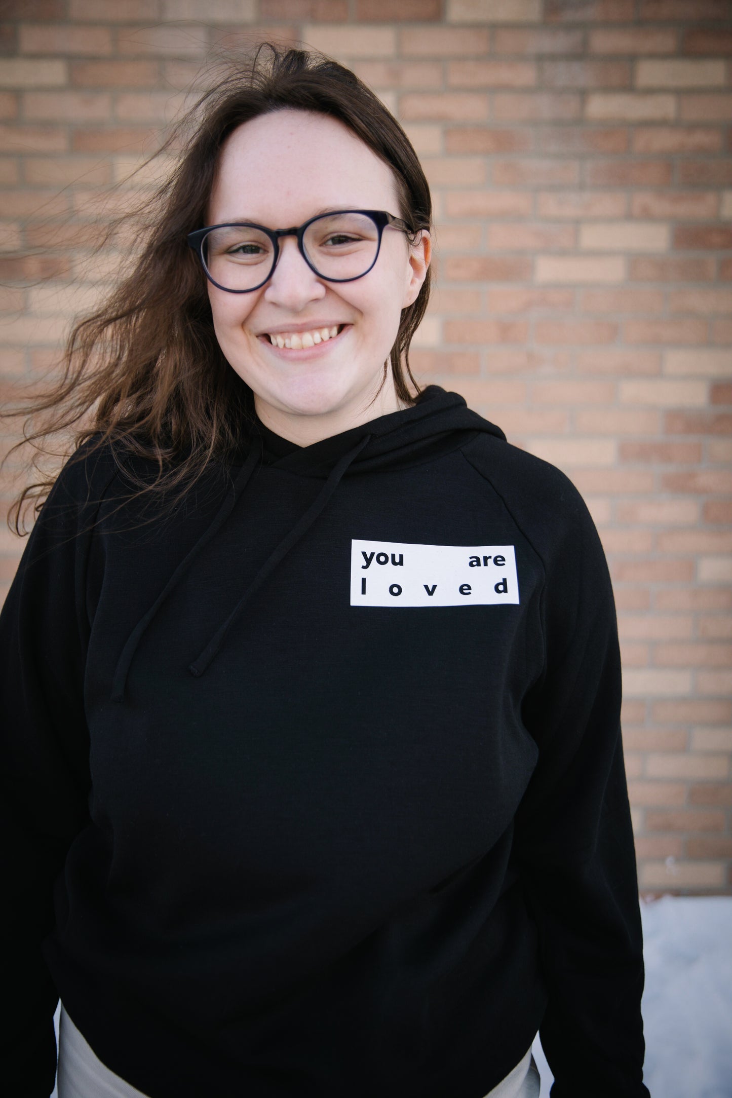 Black 'you are loved' Hoodie