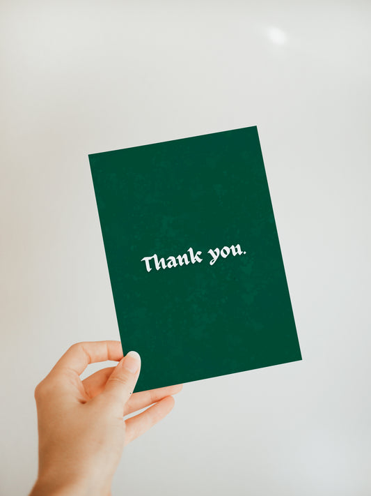 Green 'Thank you' Greeting Card
