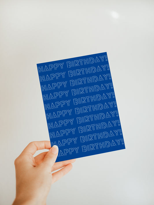 Blue 'Happy Birthday' Greeting Card