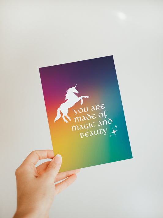 Unicorn 'you are made of magic and beauty' Greeting Card
