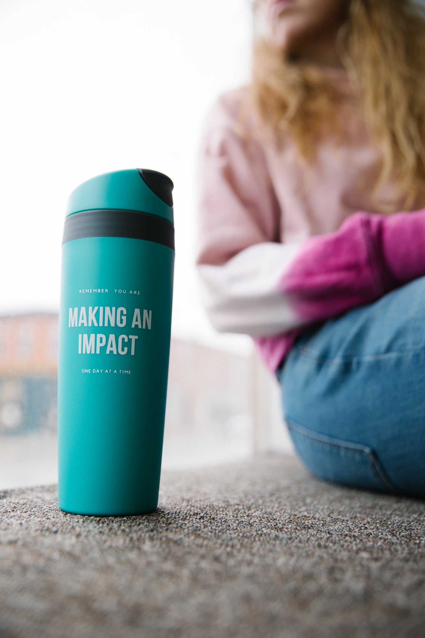'Making an IMPACT' Teal Travel Mug