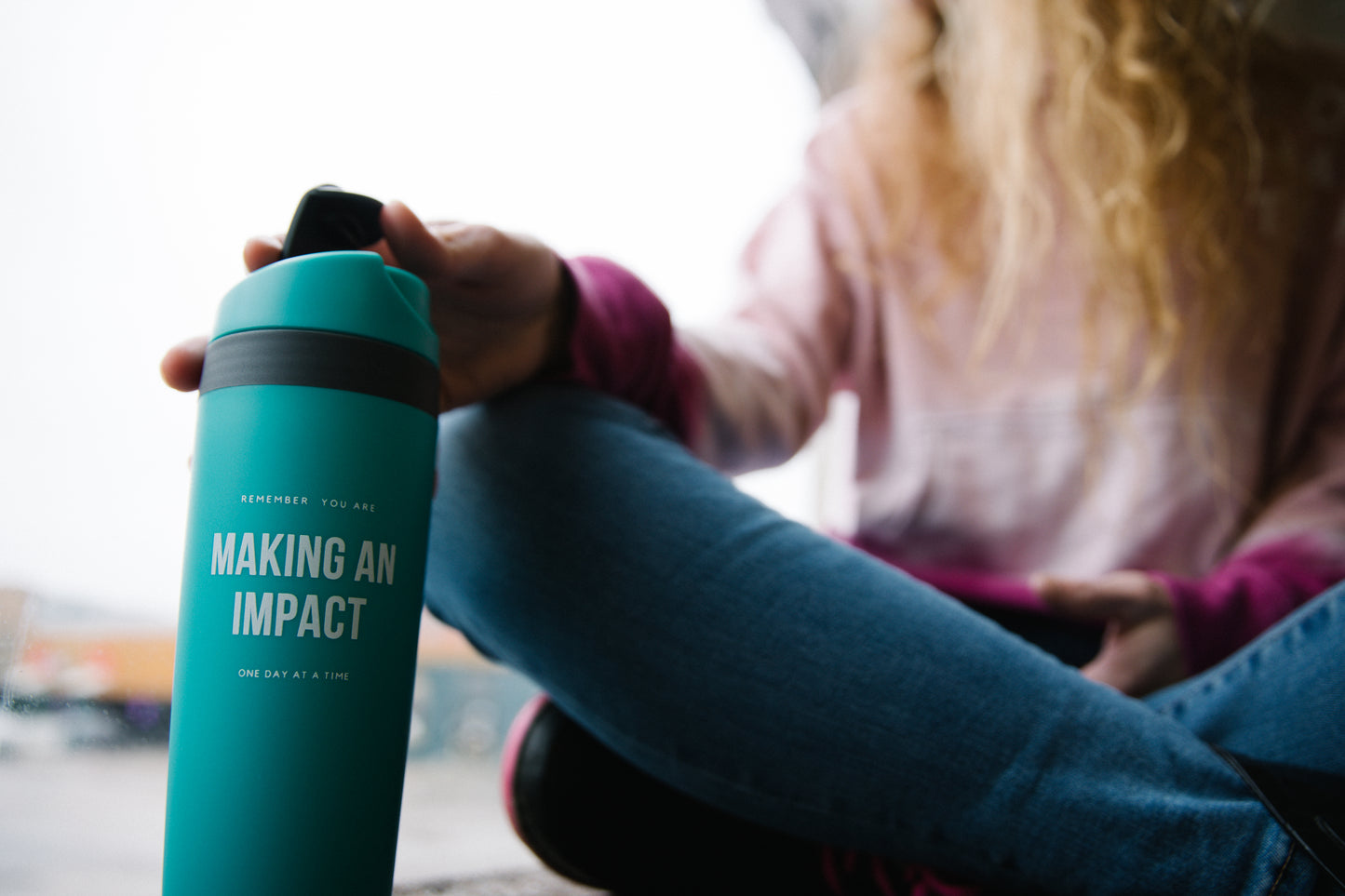 'Making an IMPACT' Teal Travel Mug