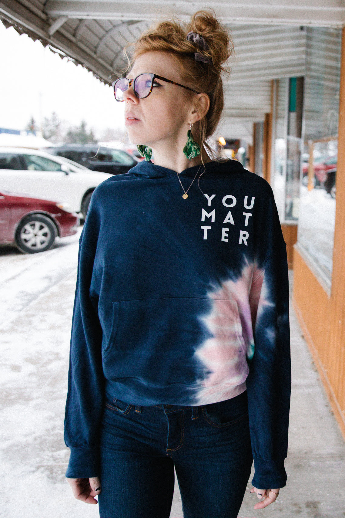 Navy 'YOU MATTER' Tie-Dye Sweatshirt
